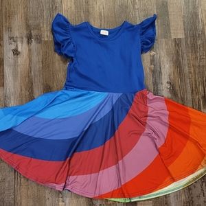 Girls 7-8 rainbow twirl dress.